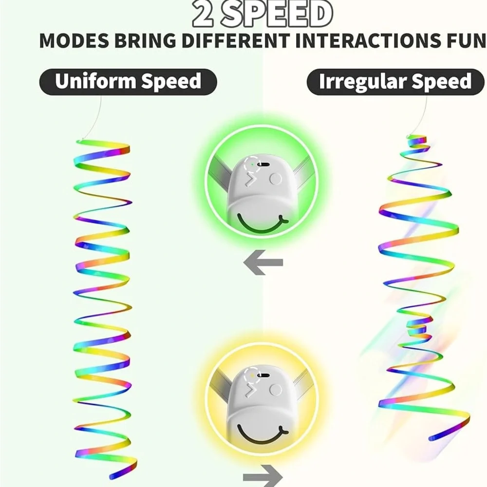 Interactive Cat Toy with Rainbow Ribbon